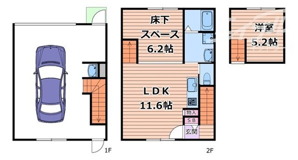 ＆Space茨木の物件間取画像